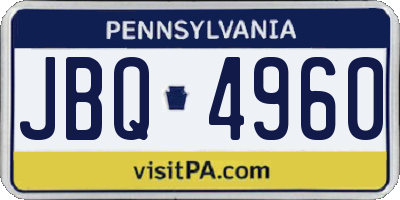 PA license plate JBQ4960