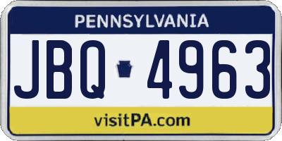 PA license plate JBQ4963