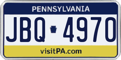 PA license plate JBQ4970