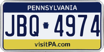 PA license plate JBQ4974