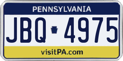 PA license plate JBQ4975