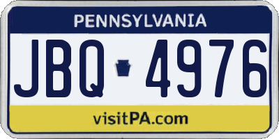 PA license plate JBQ4976