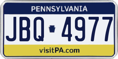 PA license plate JBQ4977