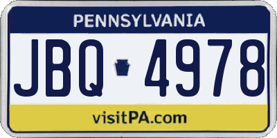 PA license plate JBQ4978