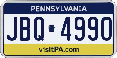 PA license plate JBQ4990