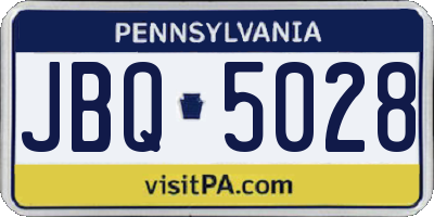 PA license plate JBQ5028