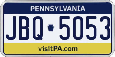 PA license plate JBQ5053