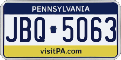 PA license plate JBQ5063