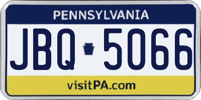 PA license plate JBQ5066
