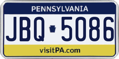 PA license plate JBQ5086