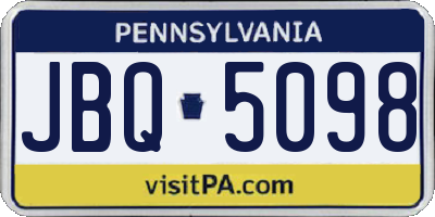 PA license plate JBQ5098