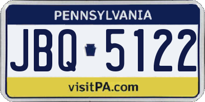 PA license plate JBQ5122