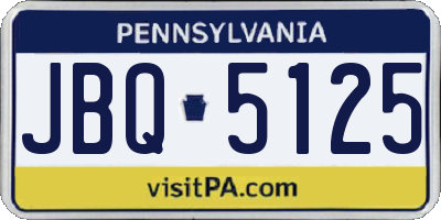 PA license plate JBQ5125