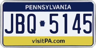 PA license plate JBQ5145