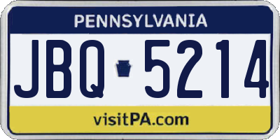 PA license plate JBQ5214