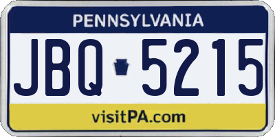 PA license plate JBQ5215