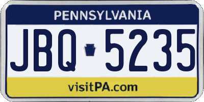 PA license plate JBQ5235