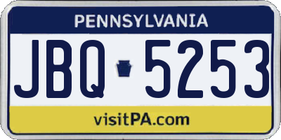 PA license plate JBQ5253