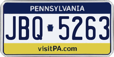 PA license plate JBQ5263