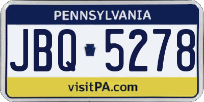 PA license plate JBQ5278