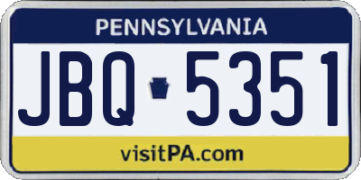 PA license plate JBQ5351