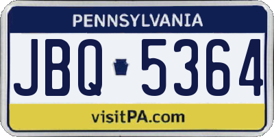 PA license plate JBQ5364