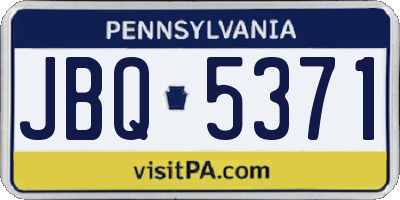 PA license plate JBQ5371