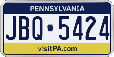 PA license plate JBQ5424