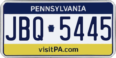 PA license plate JBQ5445