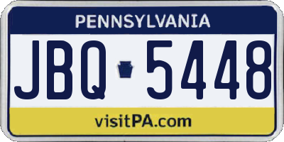 PA license plate JBQ5448