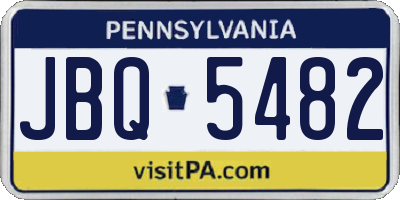 PA license plate JBQ5482