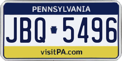 PA license plate JBQ5496