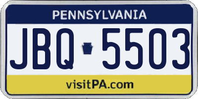 PA license plate JBQ5503