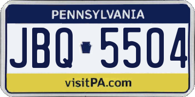 PA license plate JBQ5504