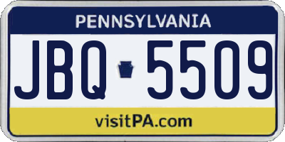 PA license plate JBQ5509