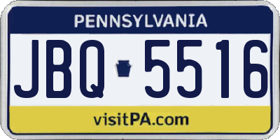 PA license plate JBQ5516