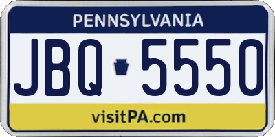 PA license plate JBQ5550