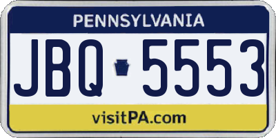 PA license plate JBQ5553