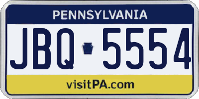 PA license plate JBQ5554