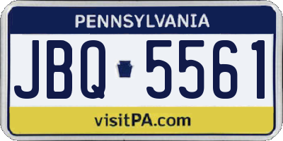 PA license plate JBQ5561
