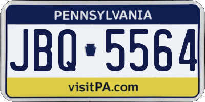 PA license plate JBQ5564