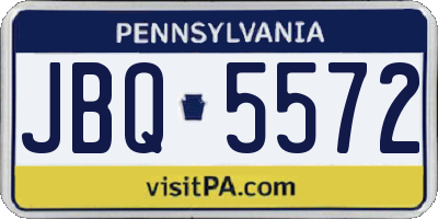 PA license plate JBQ5572
