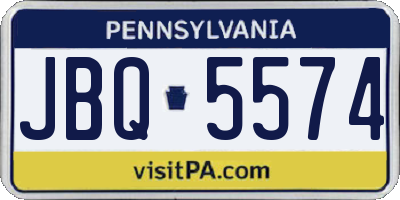 PA license plate JBQ5574