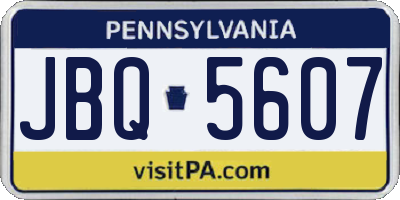 PA license plate JBQ5607