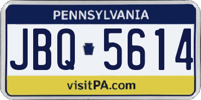 PA license plate JBQ5614