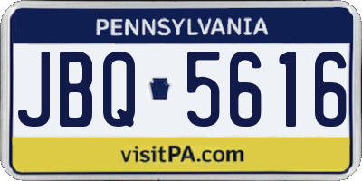 PA license plate JBQ5616
