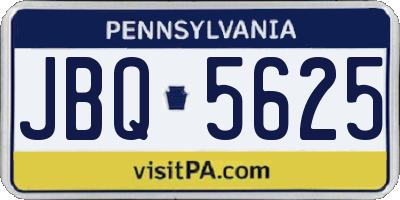 PA license plate JBQ5625