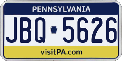 PA license plate JBQ5626