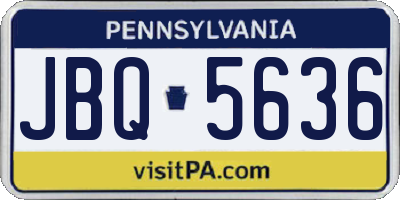 PA license plate JBQ5636