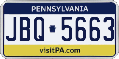 PA license plate JBQ5663